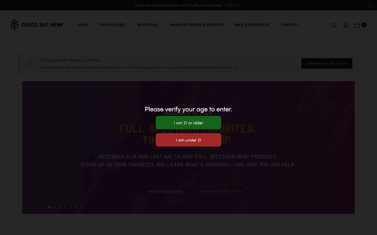 The current homepage